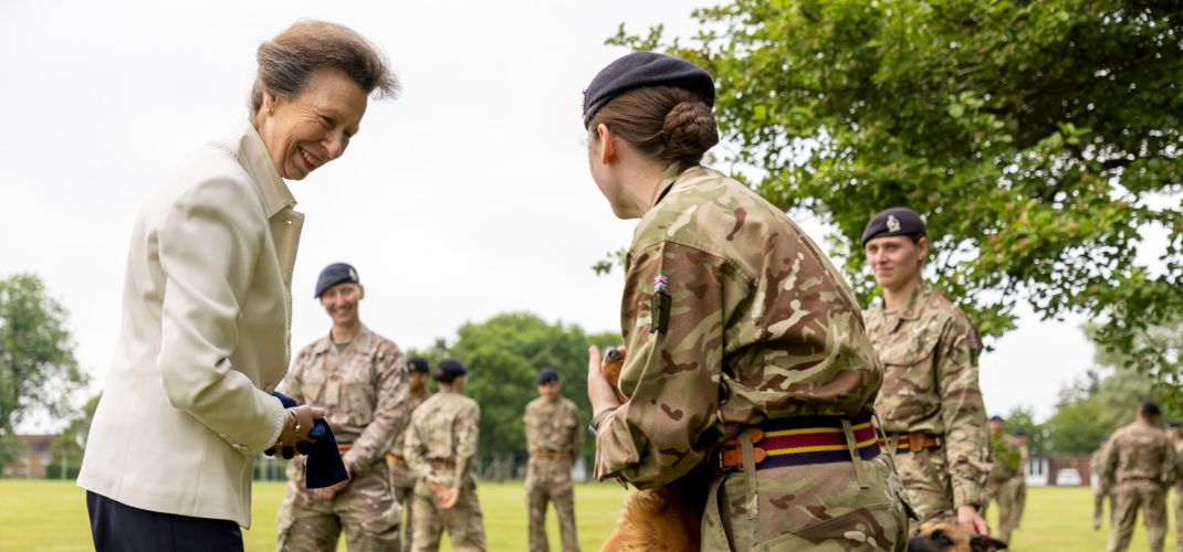 The Princess Royal visits 1st Military Working Dog Regiment to mark its 10th anniversary (Picture: British Army).