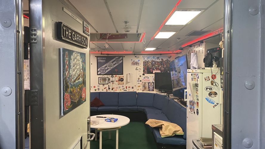 One of the accommodation recreational spaces on HMS Queen Elizabeth.