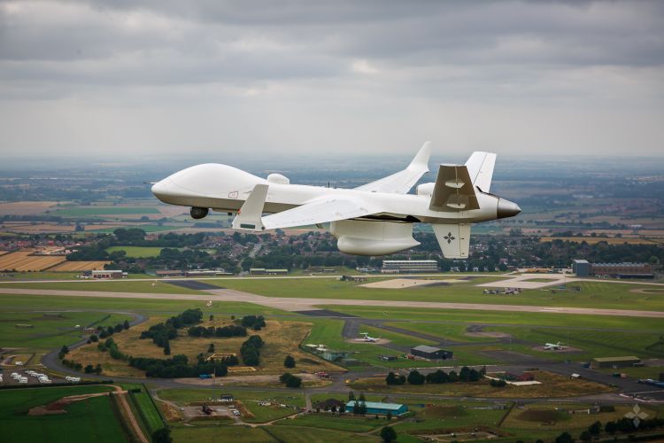 pre-production example of UK’s new Protector aircraft has taken to the UK skies in preparations for the arrival of Protector to RAF Waddington 09092021 CREDIT MOD