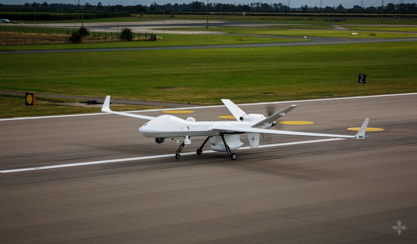 pre-production example of the UK’s new Protector aircraft has taken to the UK skies as part of preparations for the arrival of Protector to RAF Waddington 09092021 CREDIT MOD