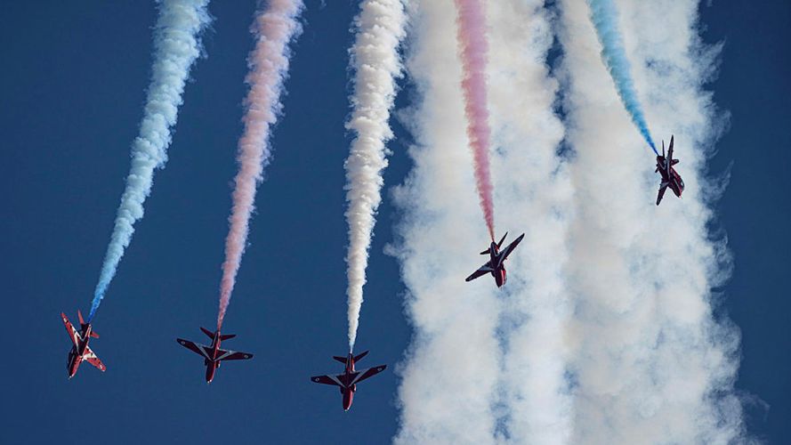 RAF's red arrows are in Croatia on Ex Spring Hawk 23 using colours in their training (Picture: MOD).