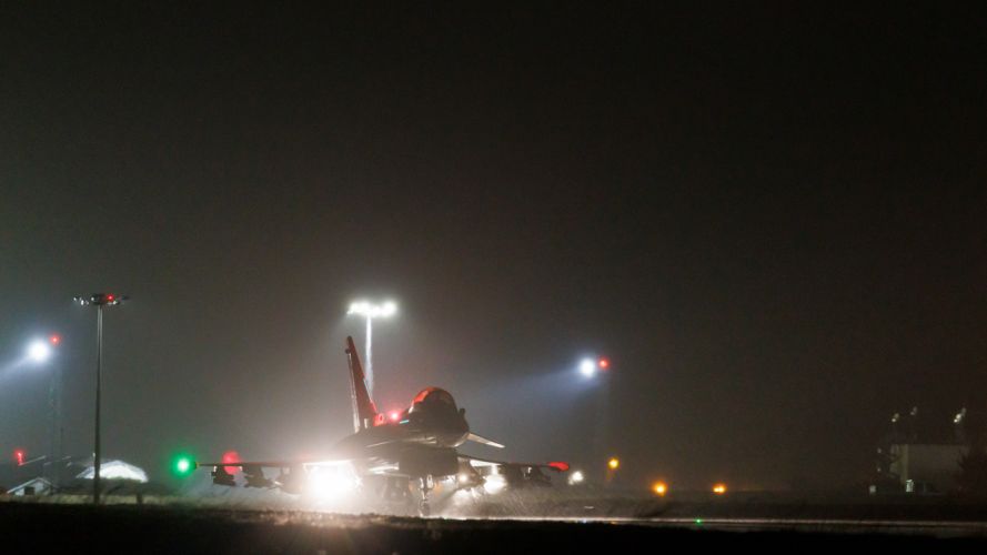Four Royal Air Force Typhoon FGR4s, supported by a pair of Voyager tankers, joined US forces in a deliberate strike against Houthi sites in Yemen (Picture: MOD).