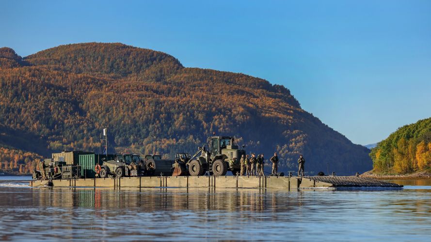 A Mexeflote moves personnel and vehicles from RFA Lyme Bay to shore during Beach Landing drills (Picture: MOD) A Mexeflote moves personnel and vehicles from RFA Lyme Bay to shore during Beach Landing drills
