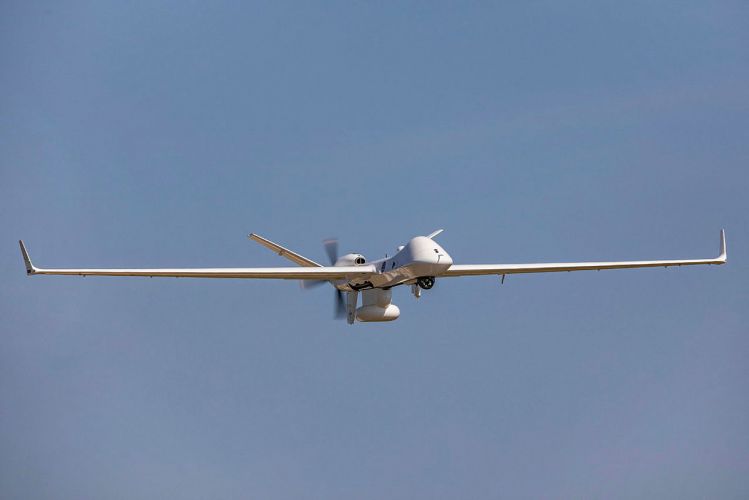 the SkyGuardian Protector aircraft flying over RAF Waddington during a sortie 08092021 CREDIT MOD