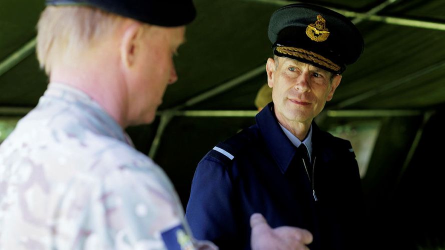 Prince Edward, The Duke of Edinburgh speaks with British Officers during Interflex (Picture: MOD Copyright).