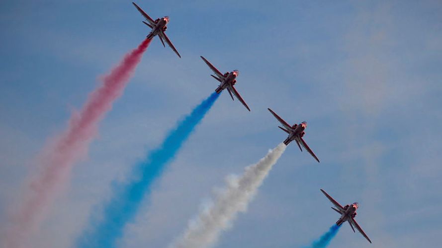 The famous Red Arrows performing pre-season flights in Croatia (Picture: MOD).
