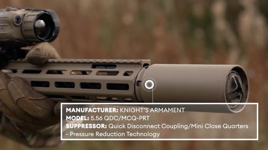 The KS-1 rifle suppressor and barrel which pushes the high pressure gas away from the shooter.