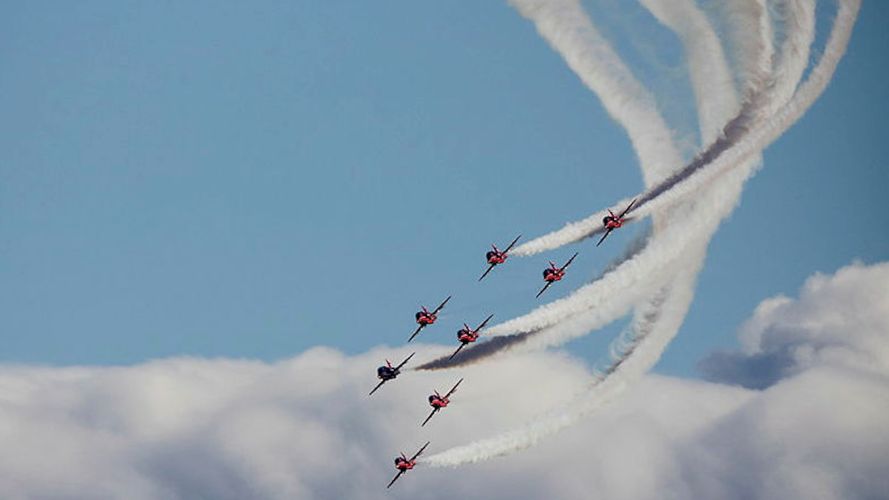 The Red Arrows are preparing for their upcoming season in Ex Spring Hawk 23 (Picture: MOD).