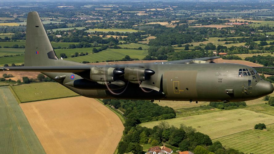 Three Hercules flew around the UK as part of its retirement flypast (Picture: MOD).