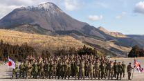 The closing ceremony after working together during Exercise Vigilant Isle in Japan (Picture: MOD)