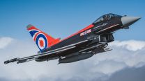 'Blackjack' - Cpl Matthews. Image captured of a ZJ914, Blackjack, the RAF Typhoon Display Team jet 10062022 CREDIT MOD Crown Copyright