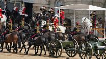 A minute's silence was observed as a mark of respect to Lance Bombardier Ciara Sullivan, a member of the King's Troop Royal Horse Artillery, who died after falling from her mount following a display at the Royal Windsor Horse Show
