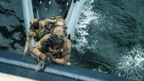 Operating with boarding ladders to make entry onto a target