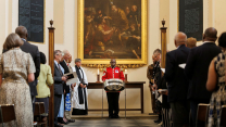 Service at All Hallows on the Wall church