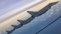 RAF Typhoons waiting to be refuelled en route to Exercise Red Flag