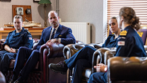 Prince William met women serving in the Submarine Service during the visit CREDIT MOD