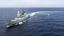 HMS Dragon practises evading missiles in Eastern Med