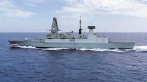 HMS Dragon practises evading missiles in Eastern Med