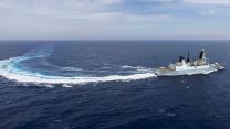 HMS Dragon practises evading missiles in Eastern Med