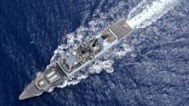 HMS Dragon practises evading missiles in Eastern Med