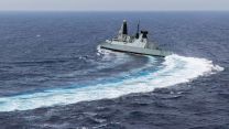 HMS Dragon practises evading missiles in Eastern Med