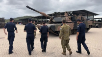 Aussie tank crews introduce the sailors to the Abrams main battle tank 