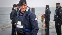 Director of Submarines, Rear Admiral Andrew Perks onboard the Vanguard Class Submarine 