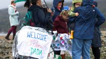 Smiles and embraces fill the dockside at HM Naval Base Clyde