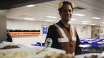HMS Queen Elizabeth is trialling Generational change to feeding (GenChange) and all-day grazing pic MOD