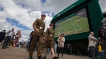 Privates O'Brien and Richards walk to Centre Court