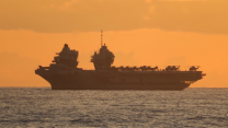 Sunset over HMS Prince of Wales on CSG25