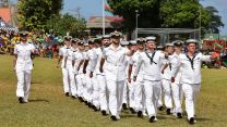 HMS Tamar's crew take part in Independence Day events in Vanuatu two years ago (Picture: Royal Navy)