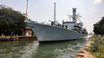 08102025 HMS Richmond as she makes her way into Indria Docks in Mumbai, India CREDIT ROYAL NAVY