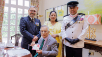 Major Kiran Pun and family members attended the ceremony