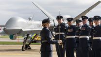 A guard of honour forms up at RAF Waddington ahead of a visit by the Duke of Edinburgh to mark the retirement of the MQ-9A Reaper after nearly 18 years of operational service across Afghanistan, Iraq and Syria