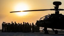 1 Aviation Brigade soldiers take part in a Remembrance paraded at the end of their desert training exercise in Oman 10112021 Credit MOD Crown.jpg