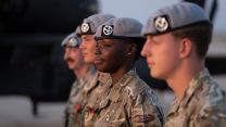 1 Aviation Brigade take part in a Remembrance paraded at the end of their desert training exercise in Oman 10112021 Credit MOD Crown.jpg