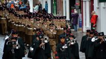1 Mercian troops taking part in their first parades since the merging of 1st and 2nd Battalion in Chester 