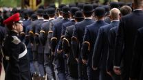 Bowler hats, dark suits and furled umbrellas were the order of the day for some serving and retired personnel attending the service - the traditional attire being a semi-official uniform for events such as Cavalry Sunday (Source: MOD)
