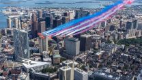 Before their display in Maine, the team wowed crowds over Boston, Massachusetts