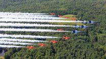 Both teams soared over the skies at the Great State of Maine Airshow, delivering a spectacular joint display 