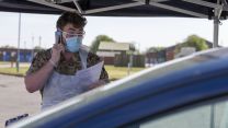 102 Logistic Brigade and 16 Signal Regiment troops train in COVID19 Coronavirus mobile testing at Army Barracks in Lincolnshire