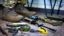 An SA80 L85A2 from the Scottish and North Ireland Yeomanry is stripped down for cleaning - the rifle also gets stripped down as part of the Weapon Handling Test, which must be renewed every six months