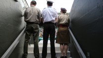 Private Richards in her gangway on Centre Court