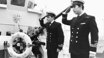 Prince Charles salutes his shipmates as he leaves the Royal Navy (Picture: Trinity Mirror / Mirrorpix)