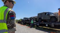 Seventy-five military vehicles were transported to North Macedonia via train 