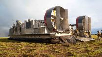 A US Navy air-cushioned landing craft - better known in the UK as a hovercraft - transports marines during an offload from amphibious assault ship USS Essex