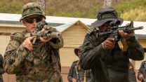  US and Indonesian marines conduct close-quarters battle tactics at a live-fire range event at Marine Corps Base Hawaii