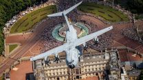 19082026 An RAF ATLAS C.1, A400M aircraft, flying over Buckingham Palace in London to celebrate The King's Birthday Parade, also known as Trooping the Colour pic MOD