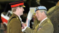 Prince Harry being awarded flying wings by Prince Charles (Picture: MOD)